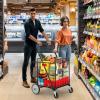 imageYITAHOME Folding Shopping Cart with Wheels Rolling Foldable Grocery Cart with Rear Basket Portable Collapsible Utility Cart with Reinforced mesh Bottom Panel for Shopping Groceries Laundry StorageSuper JumboHeavy DutyDouble Basket