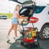 imageYITAHOME Folding Shopping Cart with Wheels Rolling Foldable Grocery Cart with Rear Basket Portable Collapsible Utility Cart with Reinforced mesh Bottom Panel for Shopping Groceries Laundry StorageLarge