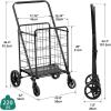 imageYITAHOME Folding Shopping Cart with Wheels Rolling Foldable Grocery Cart with Rear Basket Portable Collapsible Utility Cart with Reinforced mesh Bottom Panel for Shopping Groceries Laundry StorageLarge