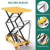 imageYITAHOME Hydraulic Lift Table Cart 550 LBS Adjustable 114quot to 425quot in Height Double Scissor Lift Table with Locking Wheels for Material Handling and TransportationDouble 550 LBS