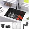 imageYITAHOME Kitchen Sink 33quot x 19quot x 10quot Undermount 304 Stainless Steel 5050 Double Bowl With Accessories 16 Gauge for Workstation Prep Kitchen BarBlack