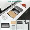 imageYITAHOME Kitchen Sink 33quot x 19quot x 10quot Undermount 304 Stainless Steel 5050 Double Bowl With Accessories 16 Gauge for Workstation Prep Kitchen BarBlack