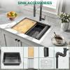 imageYITAHOME Kitchen Sink 33quot x 19quot x 10quot Undermount 304 Stainless Steel 5050 Double Bowl With Accessories 16 Gauge for Workstation Prep Kitchen BarBlack