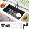 imageYITAHOME Kitchen Sink 33quot x 19quot x 10quot Undermount 304 Stainless Steel 5050 Double Bowl With Accessories 16 Gauge for Workstation Prep Kitchen BarBlack