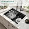 imageYITAHOME Kitchen Sink 33quot x 19quot x 10quot Undermount 304 Stainless Steel 5050 Double Bowl With Accessories 16 Gauge for Workstation Prep Kitchen BarBlack