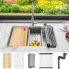imageYITAHOME Kitchen Sink 33quot x 19quot x 10quot Undermount 304 Stainless Steel 5050 Double Bowl With Accessories 16 Gauge for Workstation Prep Kitchen BarSilver