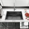 imageYITAHOME Kitchen Sink 33quot x 19quot x 10quot Undermount 304 Stainless Steel 5050 Double Bowl With Accessories 16 Gauge for Workstation Prep Kitchen BarBlack