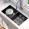imageYITAHOME Kitchen Sink 33quot x 19quot x 10quot Undermount 304 Stainless Steel 5050 Double Bowl With Accessories 16 Gauge for Workstation Prep Kitchen BarBlack Double Bowl