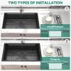imageYITAHOME Kitchen Sink 33quot x 19quot x 10quot Undermount 304 Stainless Steel 5050 Double Bowl With Accessories 16 Gauge for Workstation Prep Kitchen BarBlack