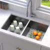 imageYITAHOME Kitchen Sink 33quot x 19quot x 10quot Undermount 304 Stainless Steel 5050 Double Bowl With Accessories 16 Gauge for Workstation Prep Kitchen BarSilver double bowl