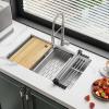 imageYITAHOME Kitchen Sink 33quot x 19quot x 10quot Undermount 304 Stainless Steel 5050 Double Bowl With Accessories 16 Gauge for Workstation Prep Kitchen BarSilver