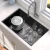 imageYITAHOME Kitchen Sink 33quot x 19quot x 10quot Undermount 304 Stainless Steel 5050 Double Bowl With Accessories 16 Gauge for Workstation Prep Kitchen BarBlack