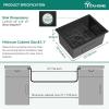imageYITAHOME Kitchen Sink 33quot x 19quot x 10quot Undermount 304 Stainless Steel 5050 Double Bowl With Accessories 16 Gauge for Workstation Prep Kitchen BarBlack