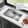 imageYITAHOME Kitchen Sink 33quot x 19quot x 10quot Undermount 304 Stainless Steel 5050 Double Bowl With Accessories 16 Gauge for Workstation Prep Kitchen BarSilver