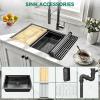 imageYITAHOME Kitchen Sink 33quot x 19quot x 10quot Undermount 304 Stainless Steel 5050 Double Bowl With Accessories 16 Gauge for Workstation Prep Kitchen BarBlack