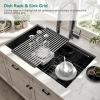 imageYITAHOME Kitchen Sink 33quot x 19quot x 10quot Undermount 304 Stainless Steel 5050 Double Bowl With Accessories 16 Gauge for Workstation Prep Kitchen BarBlack