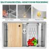 imageYITAHOME Kitchen Sink 33quot x 19quot x 10quot Undermount 304 Stainless Steel 5050 Double Bowl With Accessories 16 Gauge for Workstation Prep Kitchen BarSilver