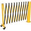 imageYITAHOME Metal Expandable Barricade Gate Outdoor 16FT Folding Security Gate Retractable Driveway Gate Folding Safety BarricadeYellowBlack