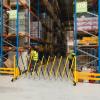 imageYITAHOME Metal Expandable Barricade Gate Outdoor 16FT Folding Security Gate Retractable Driveway Gate Folding Safety BarricadeYellowBlack