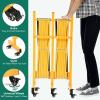 imageYITAHOME Metal Expandable Barricade Gate Outdoor 16FT Folding Security Gate Retractable Driveway Gate Folding Safety BarricadeYellowBlack