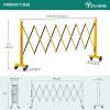 imageYITAHOME Metal Expandable Barricade Gate Outdoor 16FT Folding Security Gate Retractable Driveway Gate Folding Safety BarricadeYellowBlack