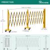 imageYITAHOME Metal Expandable Barricade Gate Outdoor 16FT Folding Security Gate Retractable Driveway Gate Folding Safety BarricadeYellowBlack