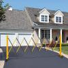 imageYITAHOME Metal Expandable Barricade Gate Outdoor 16FT Folding Security Gate Retractable Driveway Gate Folding Safety BarricadeYellowBlack