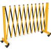 imageYITAHOME Metal Expandable Barricade Gate Outdoor 16FT Folding Security Gate Retractable Driveway Gate Folding Safety BarricadeYellowBlack