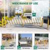 imageYITAHOME Metal Expandable Barricade Gate Outdoor 16FT Folding Security Gate Retractable Driveway Gate Folding Safety BarricadeYellowBlack