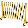 imageYITAHOME Metal Expandable Barricade Gate Outdoor 16FT Folding Security Gate Retractable Driveway Gate Folding Safety BarricadeYellowBlack