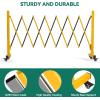imageYITAHOME Metal Expandable Barricade Gate Outdoor 16FT Folding Security Gate Retractable Driveway Gate Folding Safety BarricadeYellowBlack