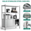 imageYITAHOME NSF Stainless Steel Shelves 48quot18quot60quot 4 Tier Storage Shelf with Cabinet Heavy Duty Shelving for Kitchen Garage Office Restaurant Warehouse 201 Bright Silver4 tier  Cabinet