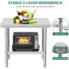 imageYITAHOME NSF Stainless Steel Table 30quot X 24quot Work Table with Wheels 2 Shelves Metal Prep Worktable for Home Kitchen Restaurant Garage Warehouse OutdoorModern
