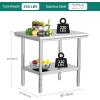 imageYITAHOME NSF Stainless Steel Table 30quot X 24quot Work Table with Wheels 2 Shelves Metal Prep Worktable for Home Kitchen Restaurant Garage Warehouse OutdoorModern