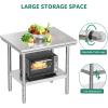 imageYITAHOME NSF Stainless Steel Table 30quot X 24quot Work Table with Wheels 2 Shelves Metal Prep Worktable for Home Kitchen Restaurant Garage Warehouse OutdoorModern