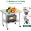 imageYITAHOME NSF Stainless Steel Table 30quot X 24quot Work Table with Wheels 2 Shelves Metal Prep Worktable for Home Kitchen Restaurant Garage Warehouse OutdoorModern wwheels