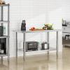 imageYITAHOME NSF Stainless Steel Table 30quot X 24quot Work Table with Wheels 2 Shelves Metal Prep Worktable for Home Kitchen Restaurant Garage Warehouse OutdoorBasic