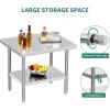 imageYITAHOME NSF Stainless Steel Table 30quot X 24quot Work Table with Wheels 2 Shelves Metal Prep Worktable for Home Kitchen Restaurant Garage Warehouse OutdoorBasic