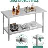 imageYITAHOME NSF Stainless Steel Table 30quot X 24quot Work Table with Wheels 2 Shelves Metal Prep Worktable for Home Kitchen Restaurant Garage Warehouse OutdoorBasic
