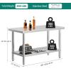 imageYITAHOME NSF Stainless Steel Table 30quot X 24quot Work Table with Wheels 2 Shelves Metal Prep Worktable for Home Kitchen Restaurant Garage Warehouse OutdoorBasic