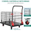 imageYITAHOME Platform Truck Cart with Cage 42 x 26 in 1000LBS Capacity Folding Cart with WheelsHeavy Duty Hand Moving CartFoldable Dolly Cart with Basket for Warehouse Luggage Moving1000 LBS