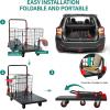 imageYITAHOME Platform Truck Cart with Cage 42 x 26 in 1000LBS Capacity Folding Cart with WheelsHeavy Duty Hand Moving CartFoldable Dolly Cart with Basket for Warehouse Luggage Moving1000 LBS