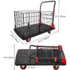 imageYITAHOME Platform Truck Cart with Cage 42 x 26 in 1000LBS Capacity Folding Cart with WheelsHeavy Duty Hand Moving CartFoldable Dolly Cart with Basket for Warehouse Luggage Moving1000 LBS