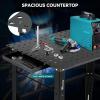 imageYITAHOME Portable Welding Table 36quot x 18quot Welding Table Top with 58quot Holes Casters with Brakes 1200lb Load Capacity Metal Welding Bench Extra Middle Shelf for Convenient StorageBlack