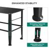 imageYITAHOME Portable Welding Table 36quot x 18quot Welding Table Top with 58quot Holes Casters with Brakes 1200lb Load Capacity Metal Welding Bench Extra Middle Shelf for Convenient StorageBlack