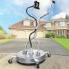 imageYITAHOME Pressure Washer Surface Cleaner 18quot Dual Handle with 2 Nozzles ampamp 4 Replacements High Pressure Cleaner for Driveways Sidewalks Patios Stainless Steel ampamp 38quot Quick Connector 4000 PSIStainless Steel