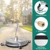 imageYITAHOME Pressure Washer Surface Cleaner 18quot Dual Handle with 2 Nozzles ampamp 4 Replacements High Pressure Cleaner for Driveways Sidewalks Patios Stainless Steel ampamp 38quot Quick Connector 4000 PSIStainless Steel