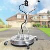 imageYITAHOME Pressure Washer Surface Cleaner 18quot Dual Handle with 2 Nozzles ampamp 4 Replacements High Pressure Cleaner for Driveways Sidewalks Patios Stainless Steel ampamp 38quot Quick Connector 4000 PSIStainless Steel