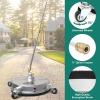 imageYITAHOME Pressure Washer Surface Cleaner 18quot Dual Handle with 2 Nozzles ampamp 4 Replacements High Pressure Cleaner for Driveways Sidewalks Patios Stainless Steel ampamp 38quot Quick Connector 4000 PSIStainless Steel