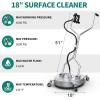 imageYITAHOME Pressure Washer Surface Cleaner 18quot Dual Handle with 2 Nozzles ampamp 4 Replacements High Pressure Cleaner for Driveways Sidewalks Patios Stainless Steel ampamp 38quot Quick Connector 4000 PSIStainless Steel